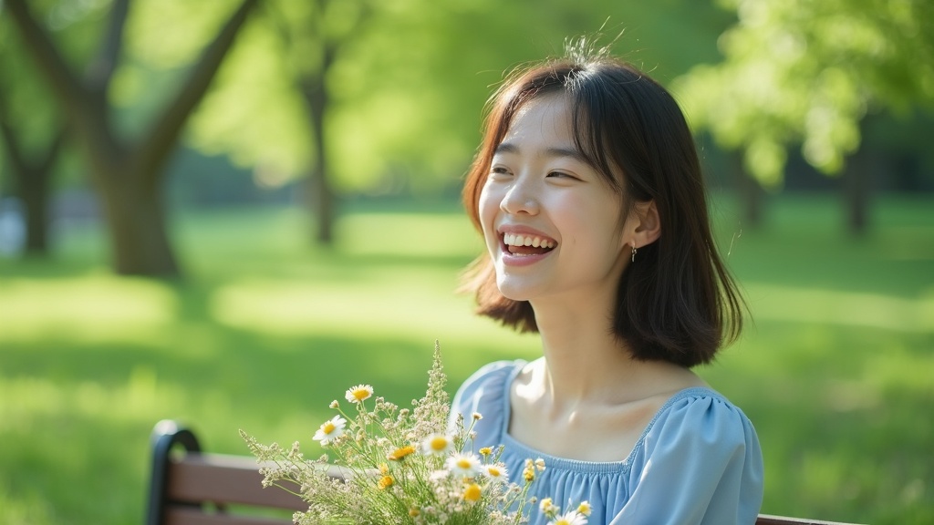 公園でのナチュラルポートレート